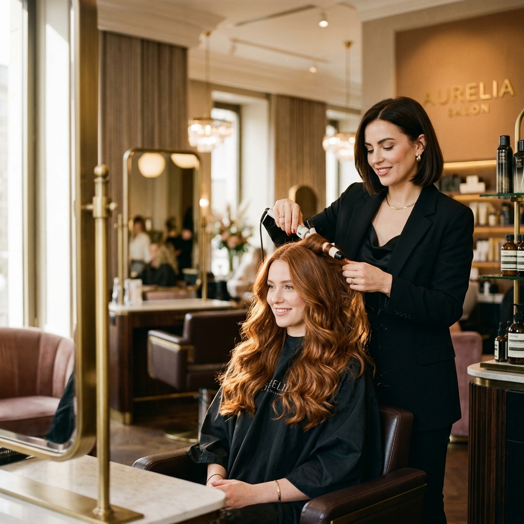 Stylists at The Salon Hair Designers styling a client